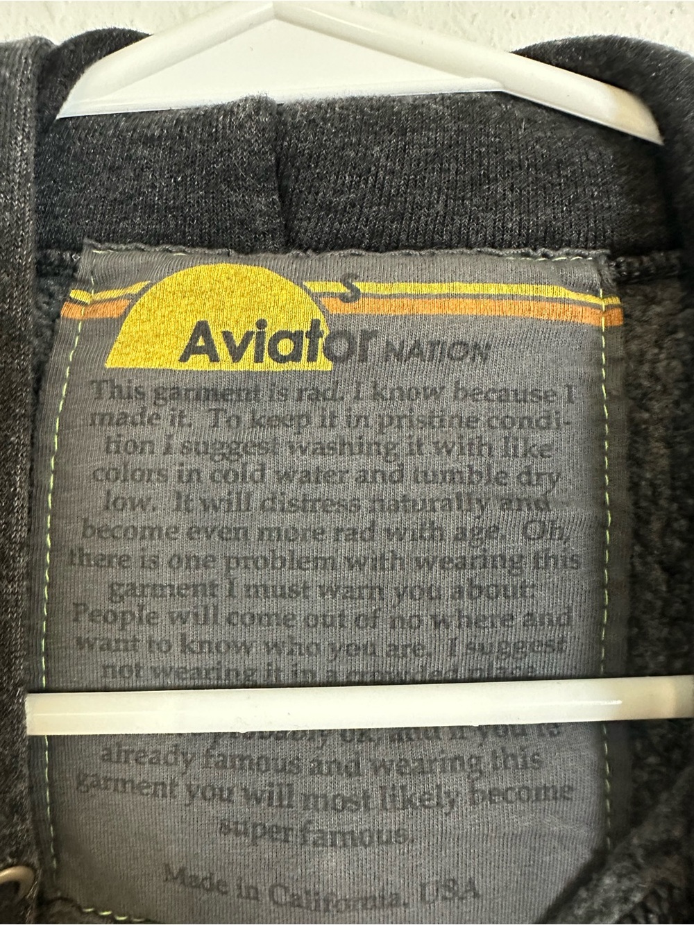 Aviator nation signature rainbow full zip hoodie sweatshirt - Picture 2 of 5